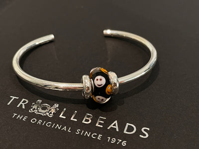 Halloween Bangle Set Silber mit Lächeln Bead - Limited Edition