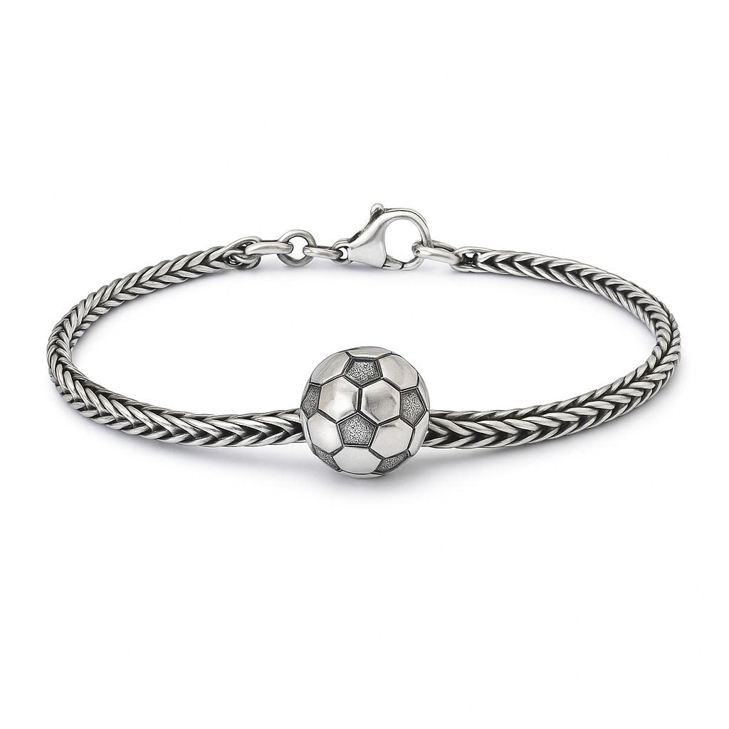 Fussball Fieber Silber Armband mit Basisverschuss