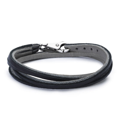 Leather Bracelet Black/Grey